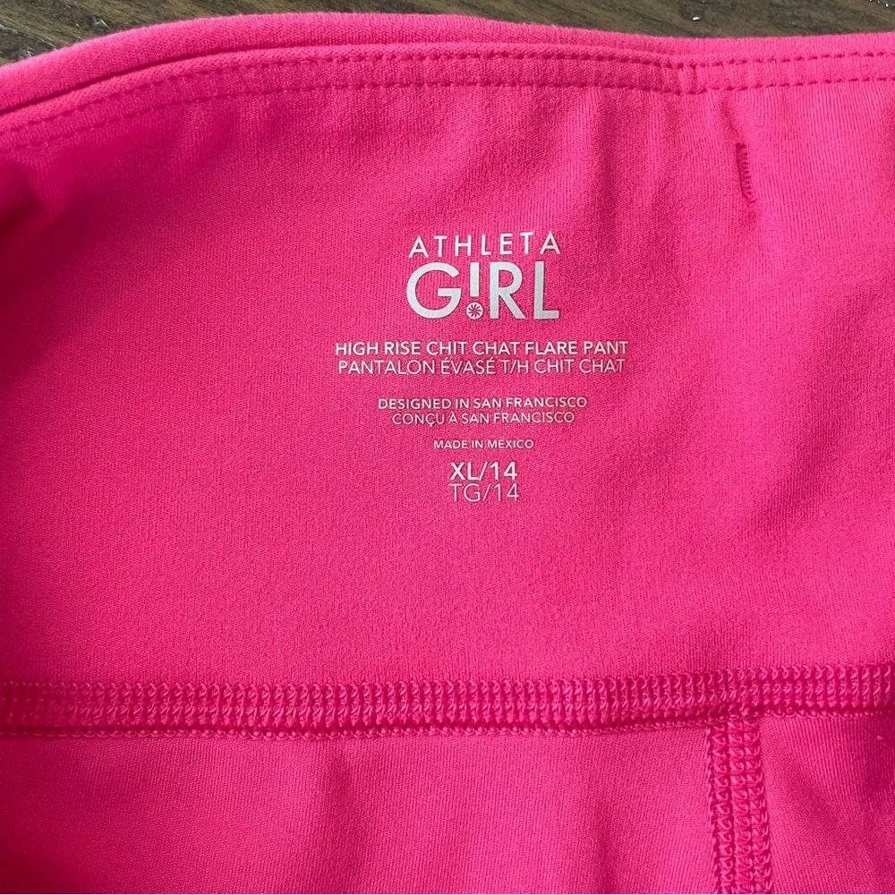 Athleta Girl Pink High Rise‎ Chit Chat Flare Pant Size XL/14
